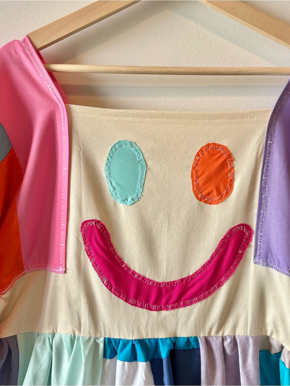 HAPPY FACE SAD FACE | Handmade Quilt Patchwork Moody Dress SKU 06305 Vibrant - Picture 6 of 16